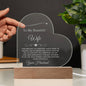 To My Wife - Heart Shaped Acrylic Plaque Anniversary Wedding Birthday Valentine's Day