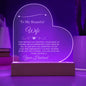 To My Wife - Heart Shaped Acrylic Plaque Anniversary Wedding Birthday Valentine's Day