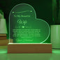 To My Wife - Heart Shaped Acrylic Plaque Anniversary Wedding Birthday Valentine's Day