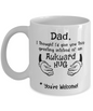 Awkward Hug Funny Dad White Coffee Mug, Father's Day Gifts