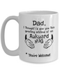 Awkward Hug Funny Dad White Coffee Mug, Father's Day Gifts