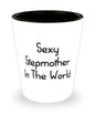 Unique Idea Stepmother Gifts, Sexy Stepmother In The World, Motivational Shot Glass For Mom From Daughter