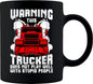 Warning This Trucker Black Coffee Mug | Truck Driver Gifts | Trucker Coffee Mug