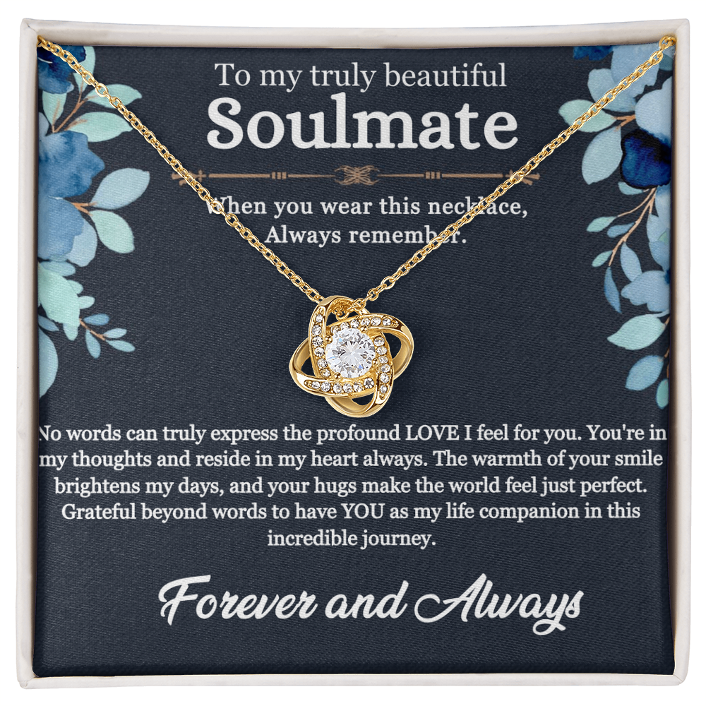 To My Soulmate Love knot Necklace, Best Gift For Soulmate, Perfect Anniversary, Birthday, Valentine Gift