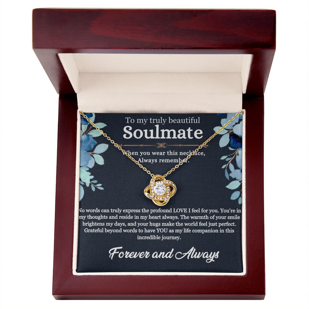To My Soulmate Love knot Necklace, Best Gift For Soulmate, Perfect Anniversary, Birthday, Valentine Gift