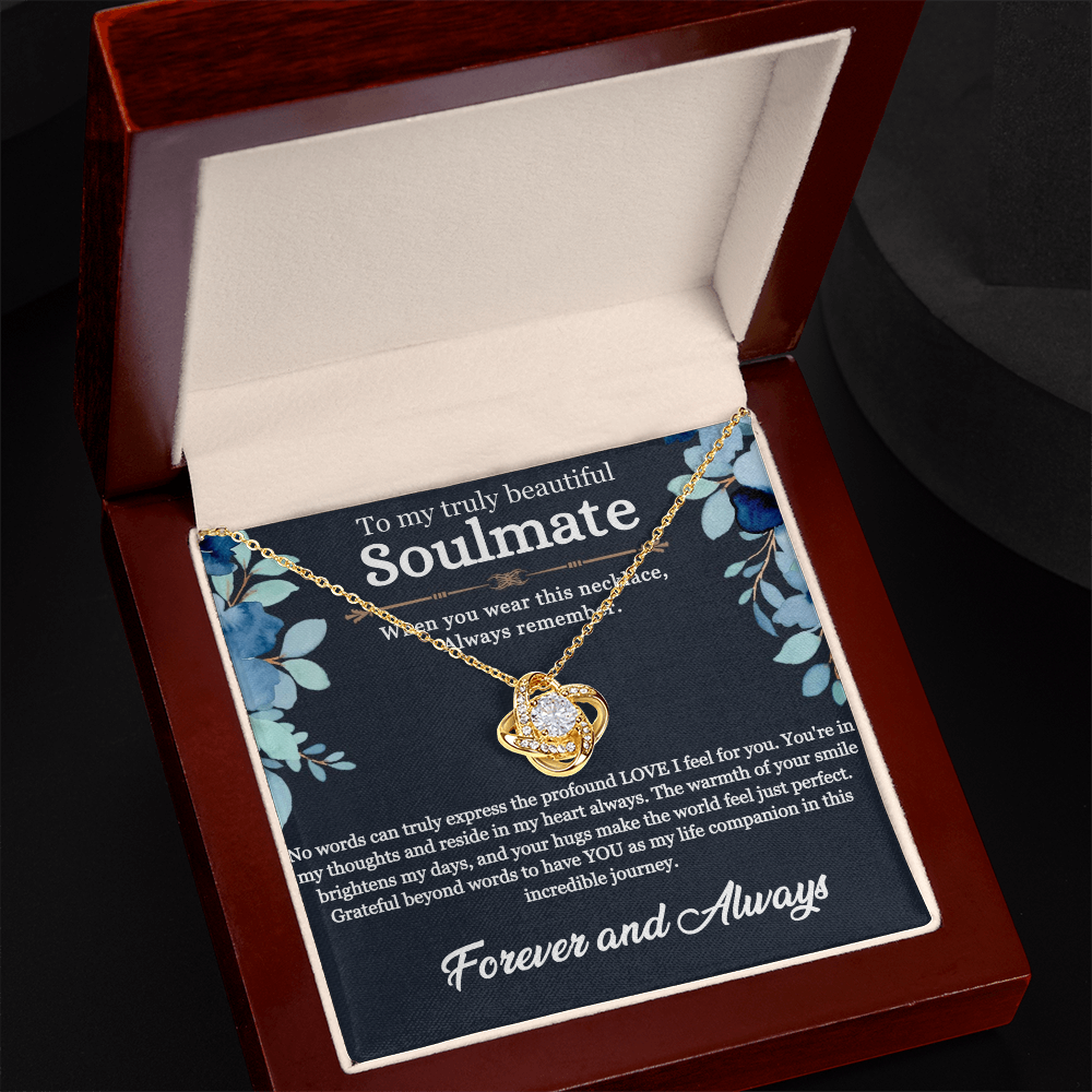 To My Soulmate Love knot Necklace, Best Gift For Soulmate, Perfect Anniversary, Birthday, Valentine Gift