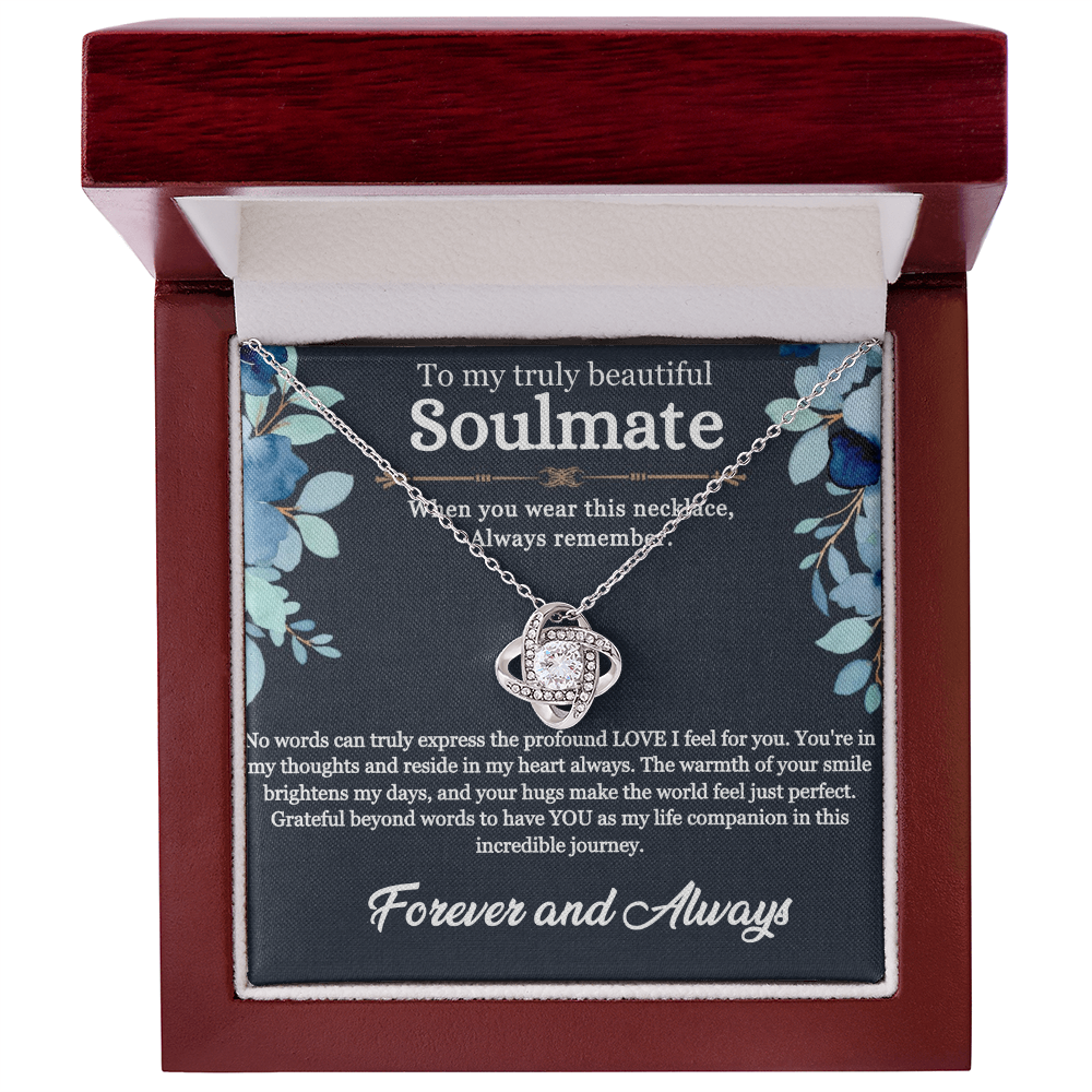 To My Soulmate Love knot Necklace, Best Gift For Soulmate, Perfect Anniversary, Birthday, Valentine Gift