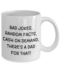 Load image into Gallery viewer, Bad Jokes, Random Facts Coffee Mug, Funny Father&#39;s Day Gift, Dad Birthday
