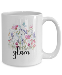Load image into Gallery viewer, Glam Floral Design Coffee Mug, Glam Coffee Mug, Grandma Gift Ideas, Gift for Glam, Motherâ€™s Day Gift
