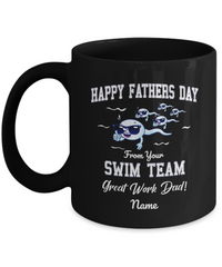 Load image into Gallery viewer, Swim Team Funny Personalized Black Coffee Mug, Father&#39;s Day Gifts

