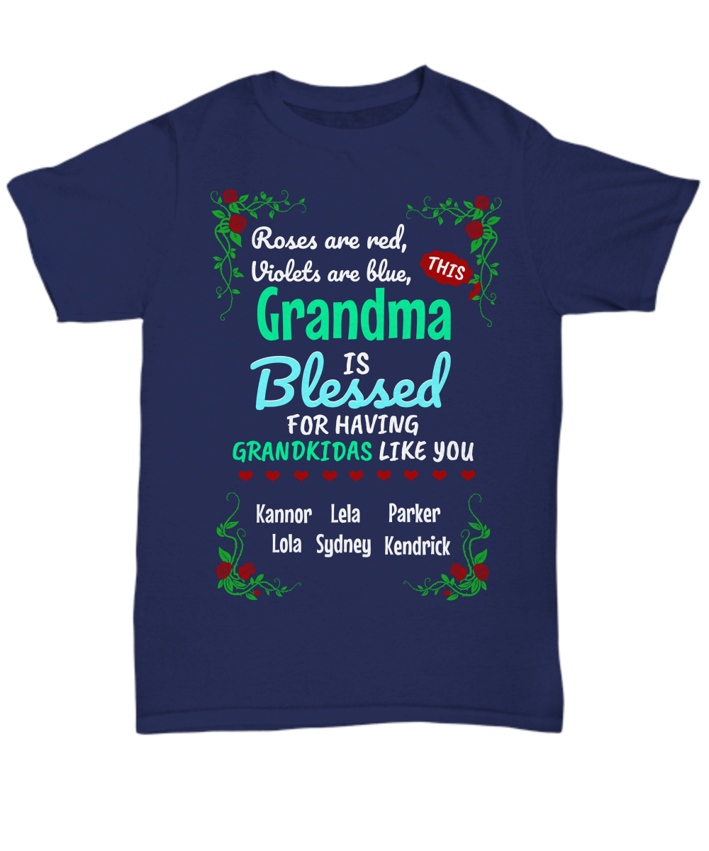 Roses Are Red Personalized Grandma Shirt