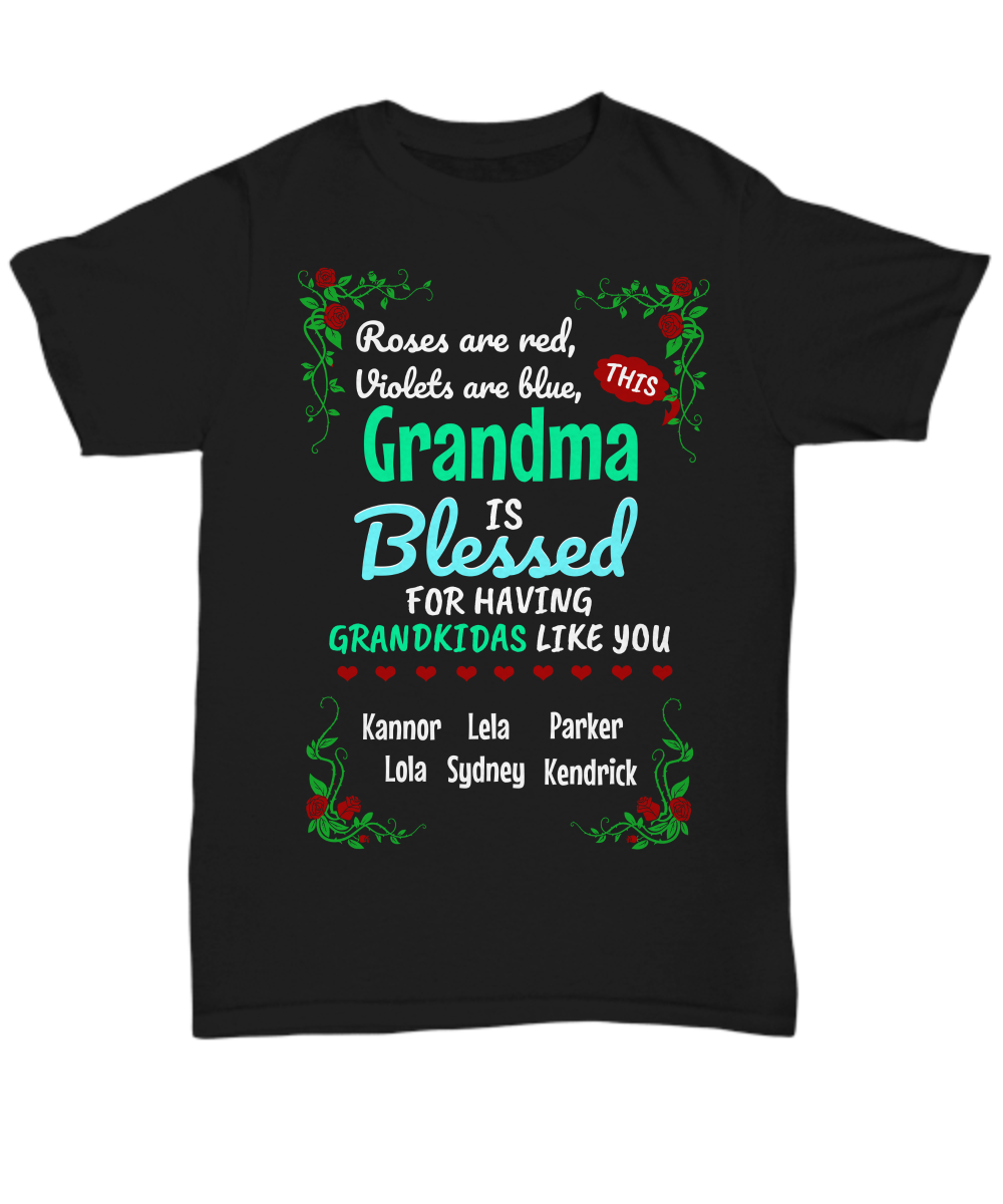 Roses Are Red Personalized Grandma Shirt