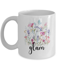 Load image into Gallery viewer, Glam Floral Design Coffee Mug, Glam Coffee Mug, Grandma Gift Ideas, Gift for Glam, Motherâ€™s Day Gift
