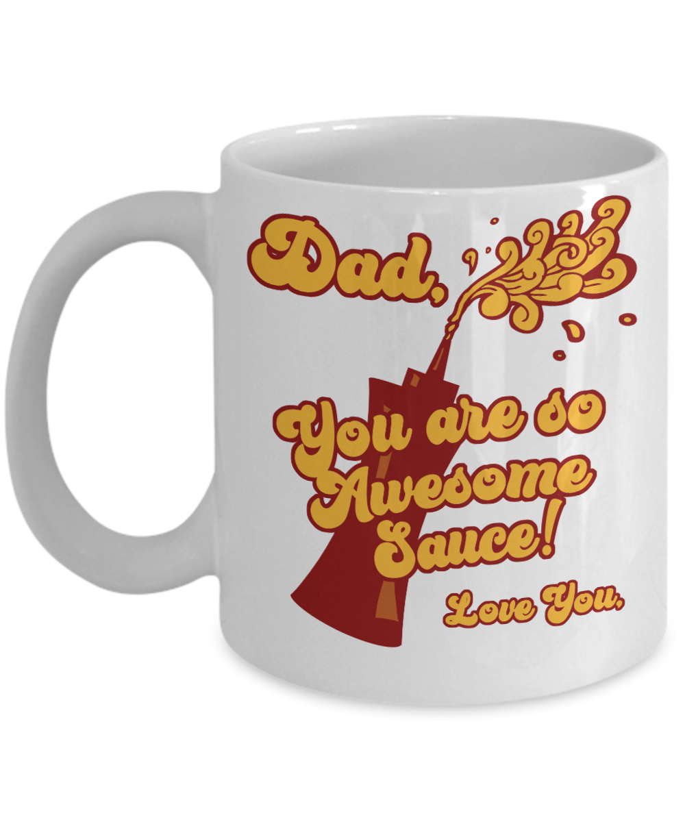 Awesome Funny Dad White Coffee Mug, Father's Day, Birthday Gifts