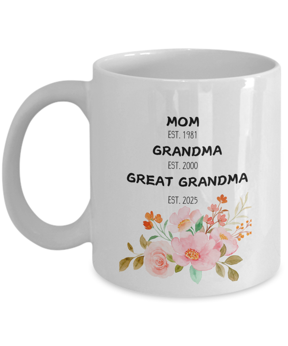 Mom Grandma Great Grandma White Coffee mug, Mother's Day Gifts