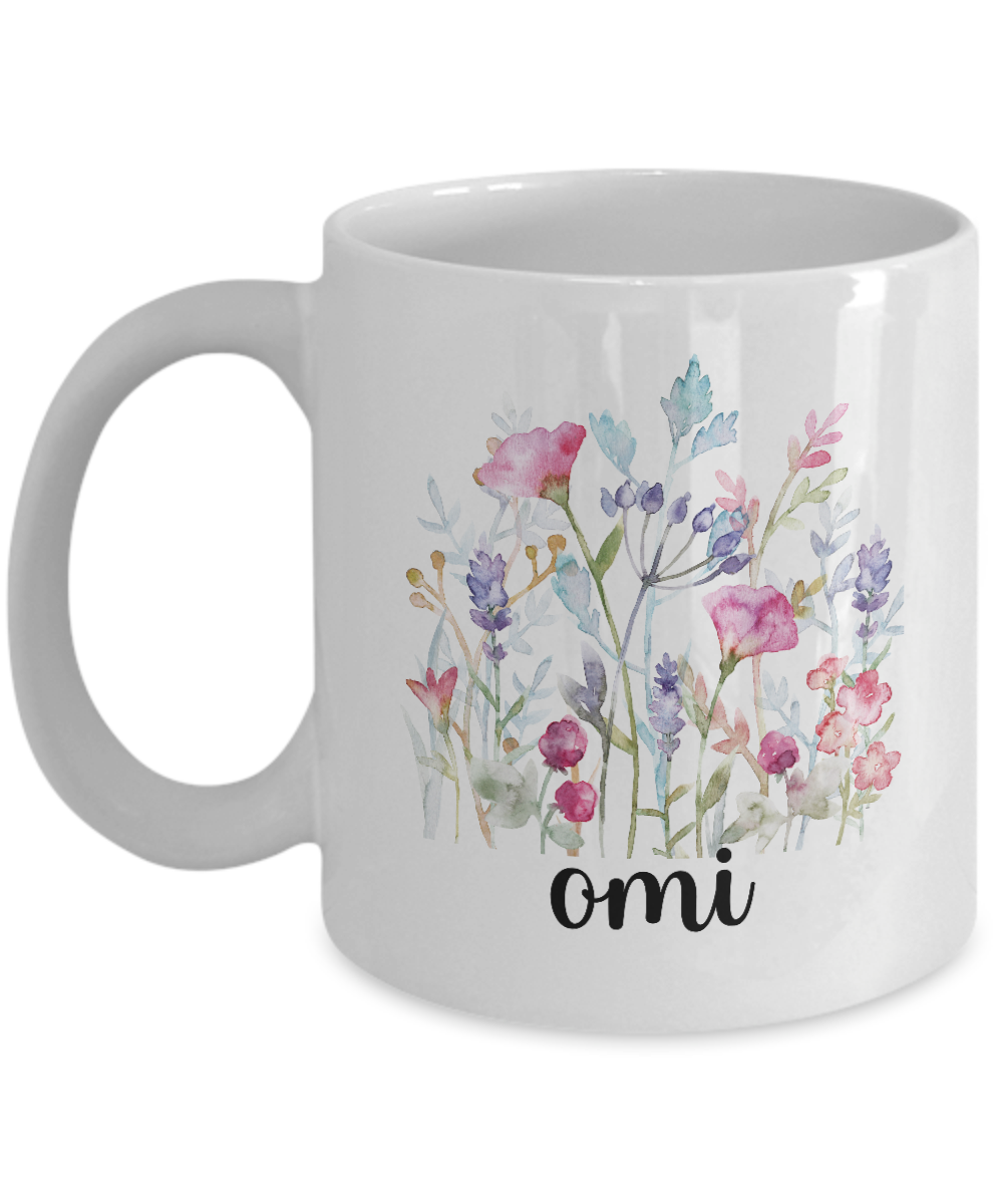 Omi Floral Design Coffee Mug, Omi Coffee Mug, Grandma Gift Ideas, Gift for Omi, Motherâ€™s Day Gift