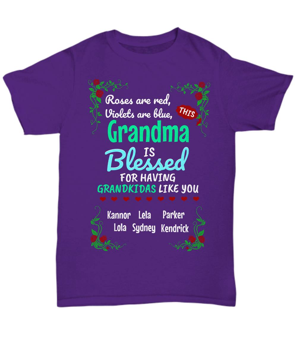 Roses Are Red Personalized Grandma Shirt