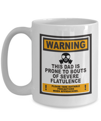 Load image into Gallery viewer, Warning Funny Dad White Coffee Mug, Father&#39;s Day, Birthday Gifts
