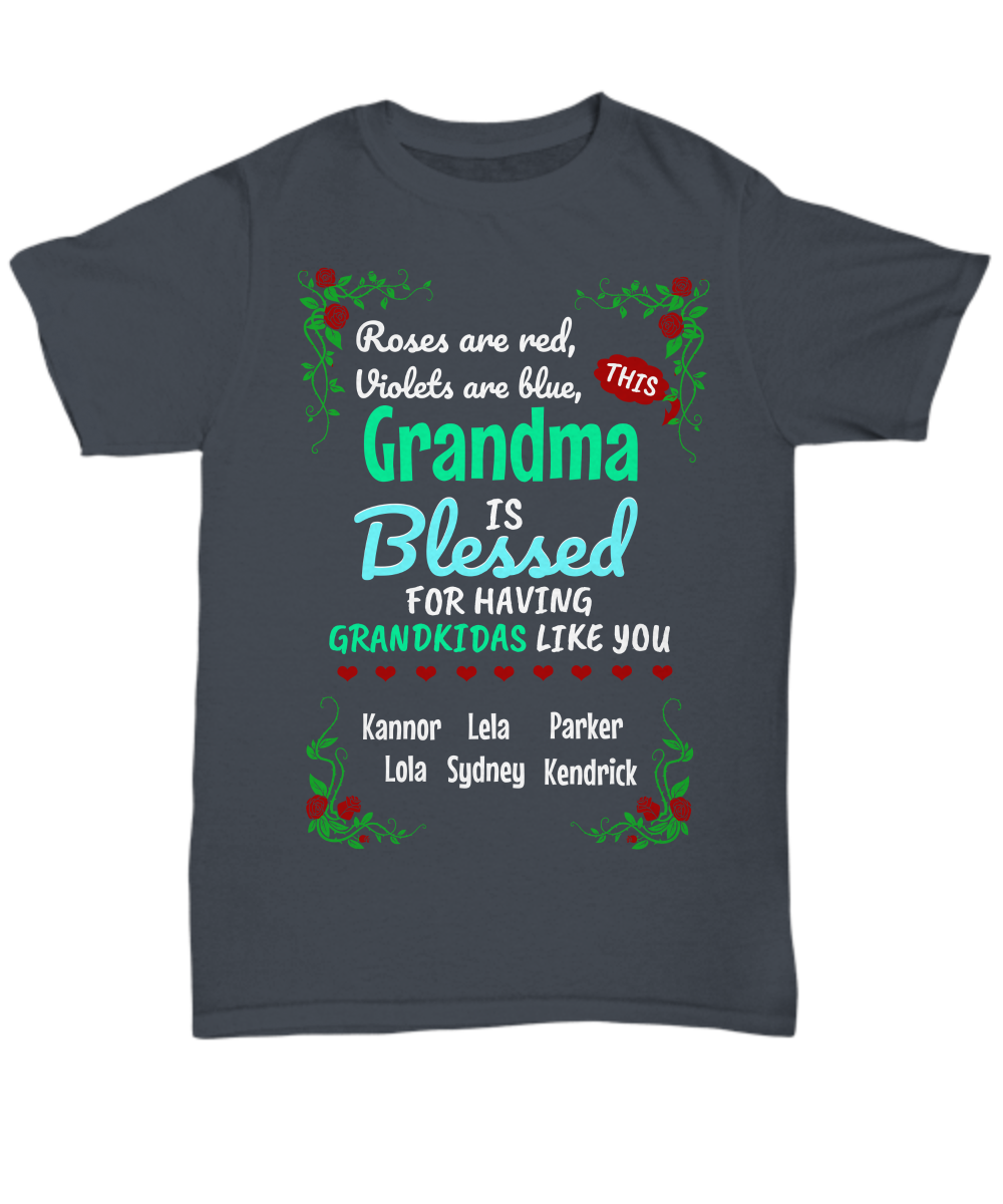 Roses Are Red Personalized Grandma Shirt