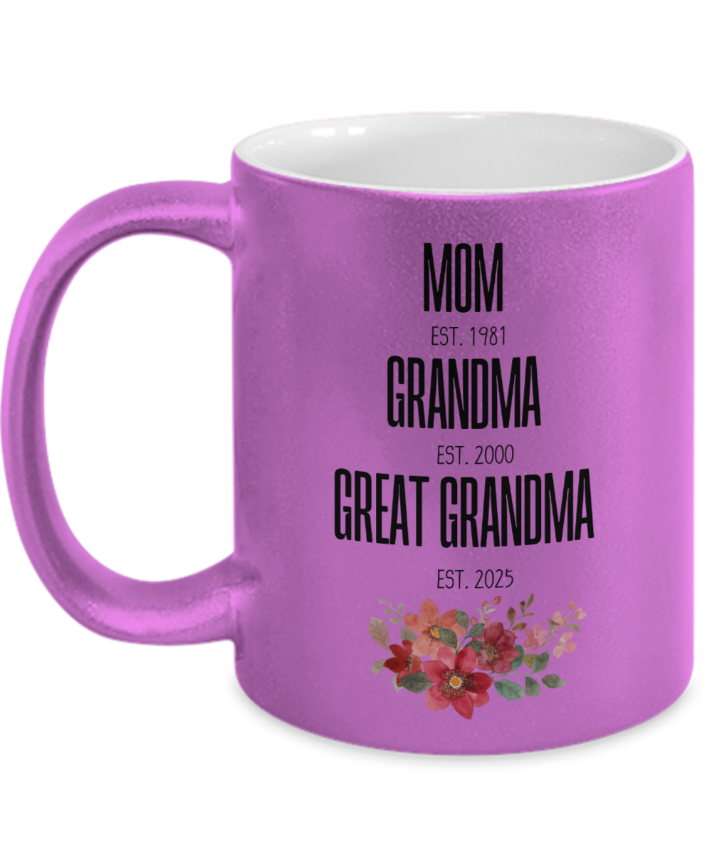 Personalized Ceramic Mug With Metallic Coating, Mother's Day Gifts