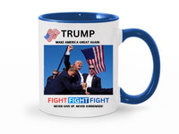 Load image into Gallery viewer, Trump Assassination Attempt 11 oz. Coffee Mug | Patriotic Gifts | Maga Gifts | Trump Fist Fight Cup
