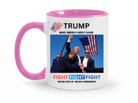 Load image into Gallery viewer, Trump Assassination Attempt 11 oz. Coffee Mug | Patriotic Gifts | Maga Gifts | Trump Fist Fight Cup
