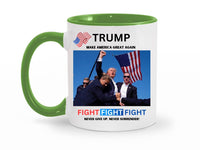 Load image into Gallery viewer, Trump Assassination Attempt 11 oz. Coffee Mug | Patriotic Gifts | Maga Gifts | Trump Fist Fight Cup
