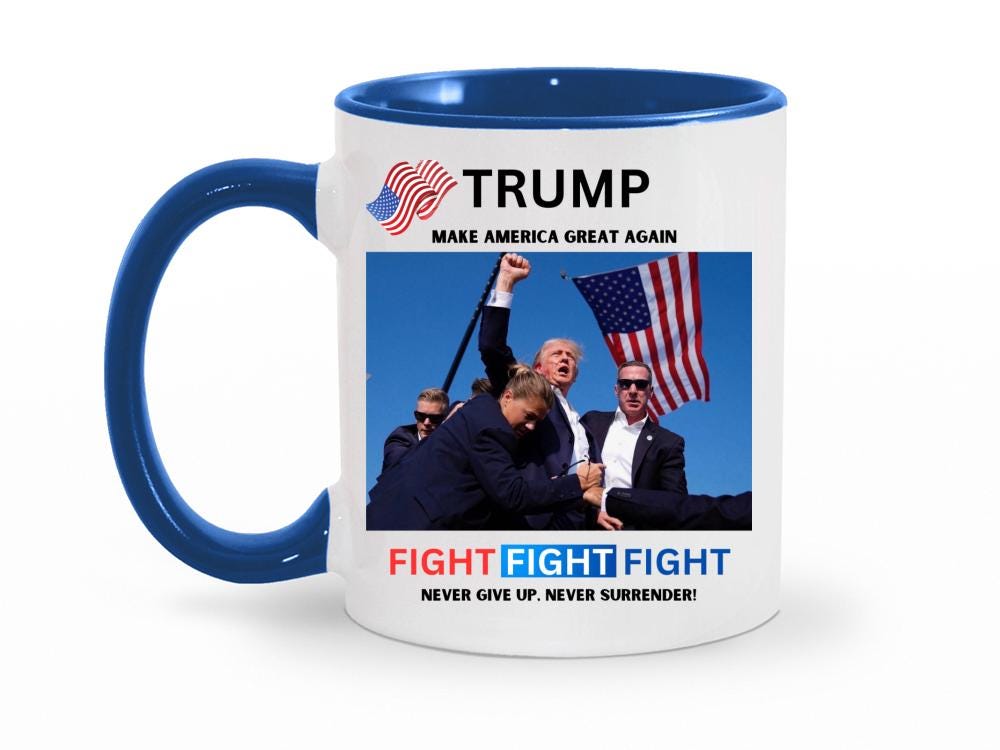 Trump Assassination Attempt 11 oz. Coffee Mug | Patriotic Gifts | Maga Gifts | Trump Fist Fight Cup