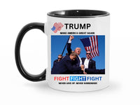 Load image into Gallery viewer, Trump Assassination Attempt 11 oz. Coffee Mug | Patriotic Gifts | Maga Gifts | Trump Fist Fight Cup
