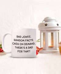 Load image into Gallery viewer, Bad Jokes, Random Facts Coffee Mug, Funny Father&#39;s Day Gift, Dad Birthday
