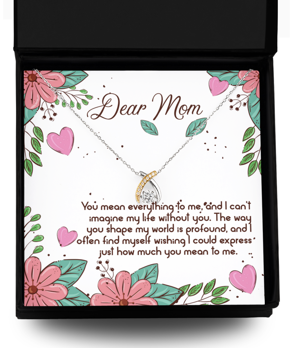 Dear Mom Wishbone Necklace, Mother's Day Gift, Mom Birthday