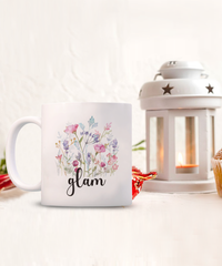 Load image into Gallery viewer, Glam Floral Design Coffee Mug, Glam Coffee Mug, Grandma Gift Ideas, Gift for Glam, Motherâ€™s Day Gift
