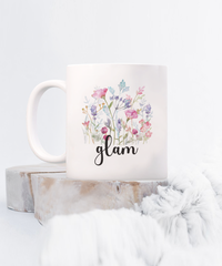Load image into Gallery viewer, Glam Floral Design Coffee Mug, Glam Coffee Mug, Grandma Gift Ideas, Gift for Glam, Motherâ€™s Day Gift
