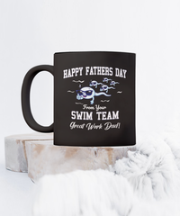 Load image into Gallery viewer, Swim Team Funny Black Coffee Mug, Father&#39;s Day Gifts
