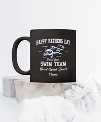 Load image into Gallery viewer, Swim Team Funny Personalized Black Coffee Mug, Father&#39;s Day Gifts
