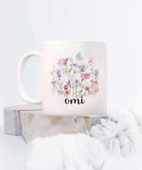 Load image into Gallery viewer, Omi Floral Design Coffee Mug, Omi Coffee Mug, Grandma Gift Ideas, Gift for Omi, Motherâ€™s Day Gift
