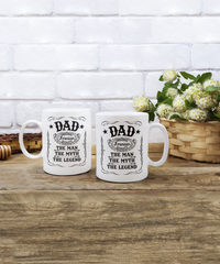 Load image into Gallery viewer, Man Myth Legend Dad White Coffee Mug, Father&#39;s Day, Birthday Gifts
