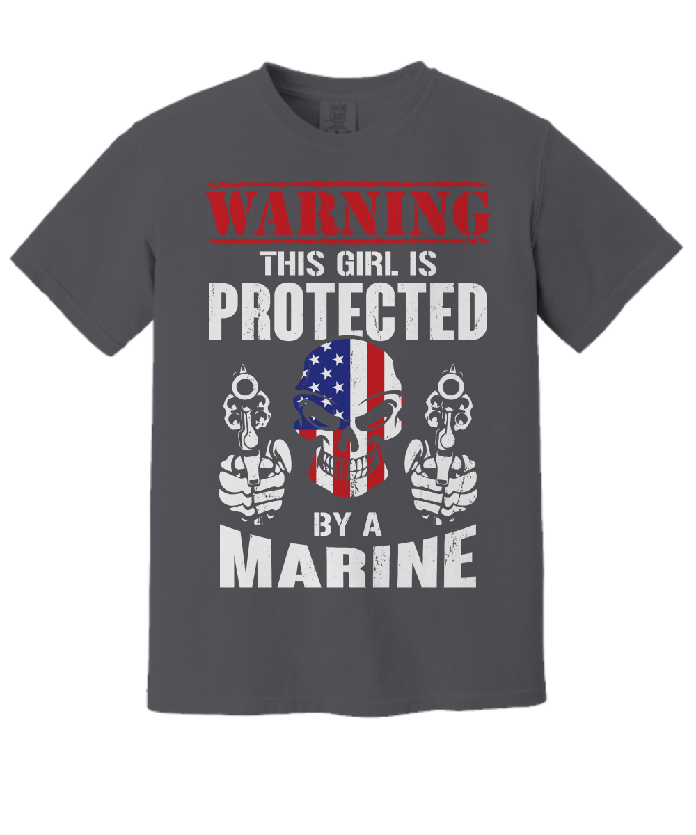 Warning This Girl Is Protected Marine Premium Shirt