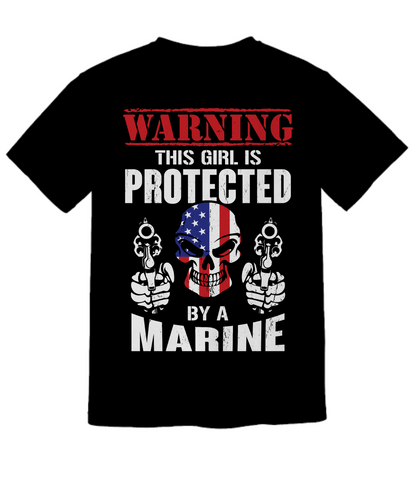 Warning This Girl Is Protected Marine Premium Shirt