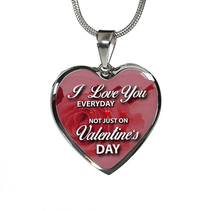 I Love You Everyday Heart Necklace, Valentines Day Gift For Her