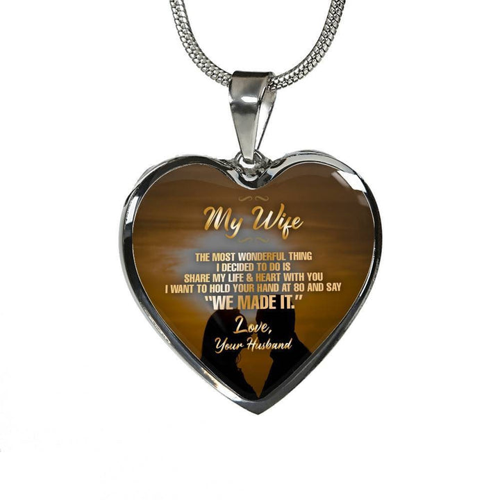 My Wife Silver Heart Necklace, Birthday, Anniversary, Valentine's Day Gift For Wife