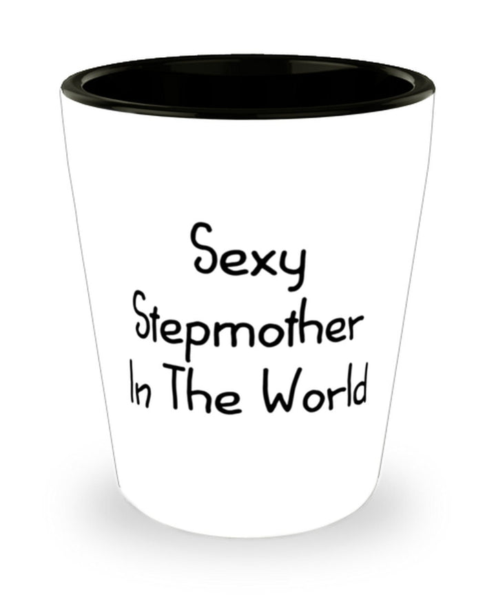 Unique Idea Stepmother Gifts, Sexy Stepmother In The World, Motivational Shot Glass For Mom From Daughter