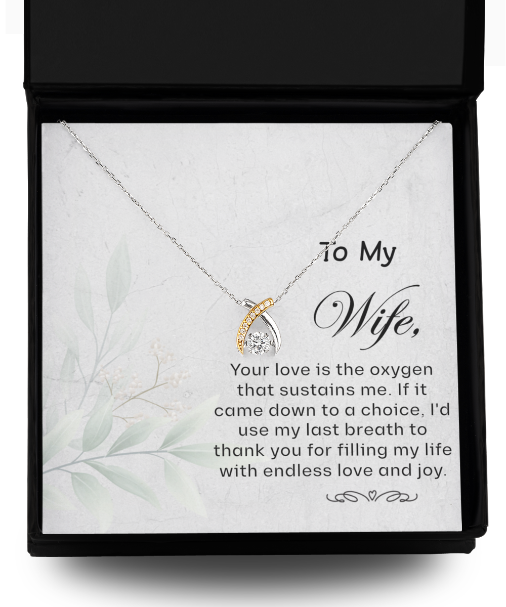 To My Wife Wishbone Necklace