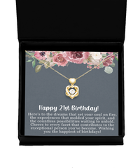 21st Birthday Heart Knot Gold Necklace