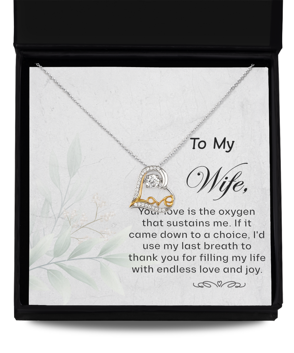 To My Wife Love Dancing Heart Necklace